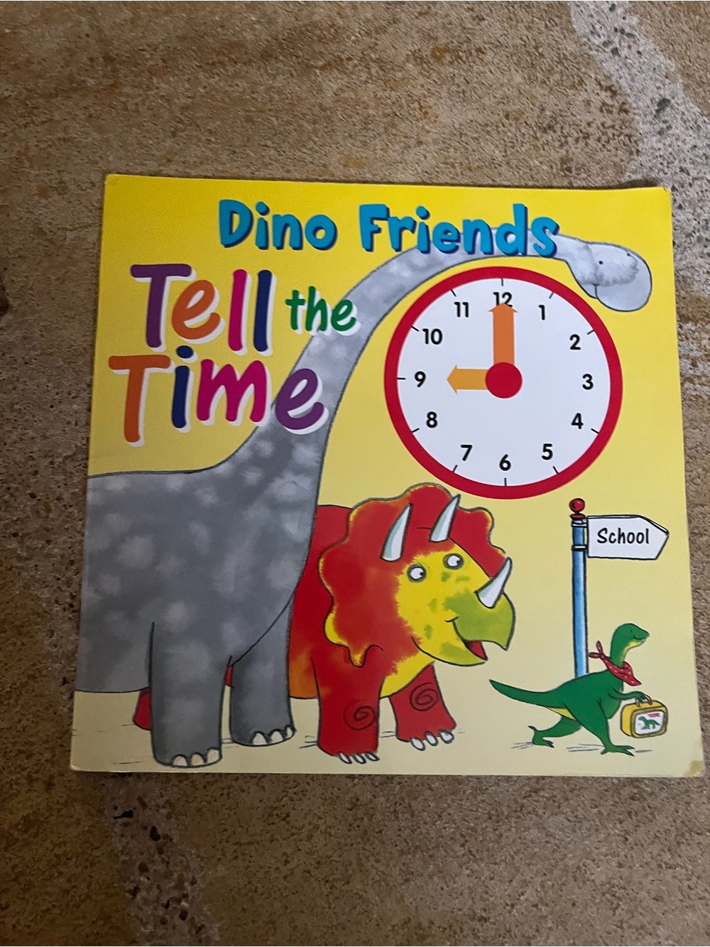 Dino Friends Tell the Time Kids Learning Book - Yellow
